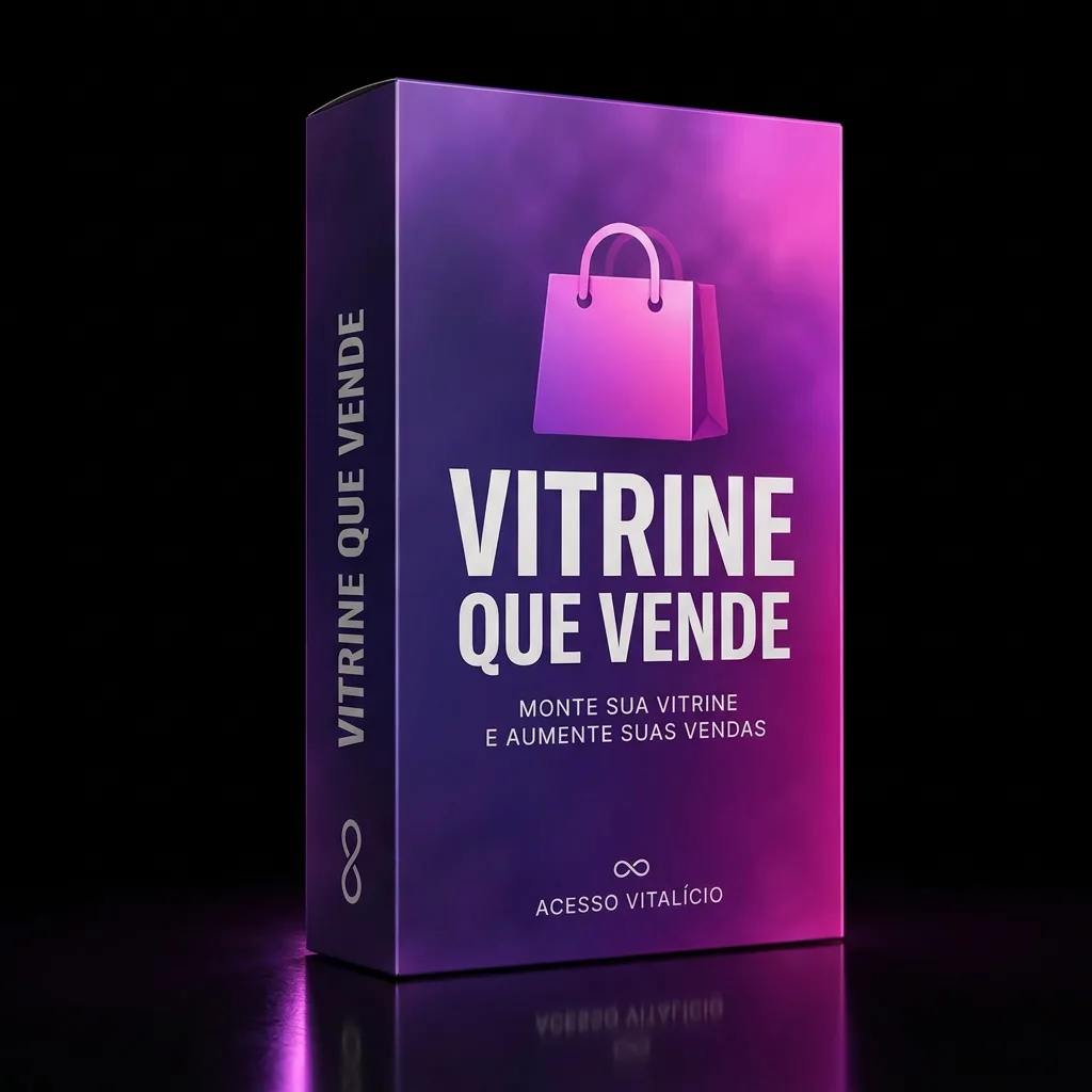 Mockup do material Vitrine que Vende com capa em degradê colorido